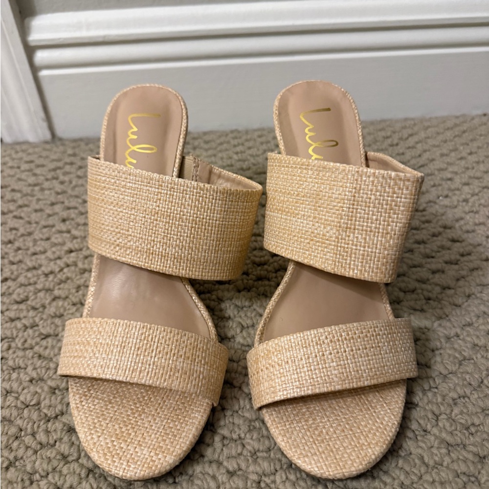 Lulus Biava Natural Raffia Wedge Sandals